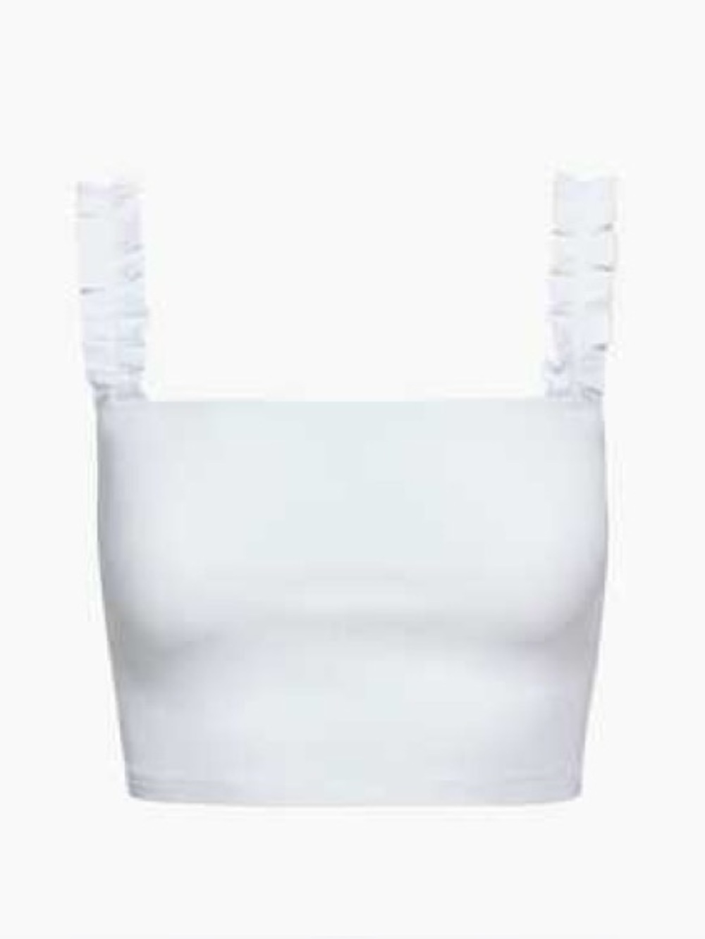 (2 FOR $25) ⭐️ Sunday Best White “Firecracker” Ruffled Strap Crop Top
